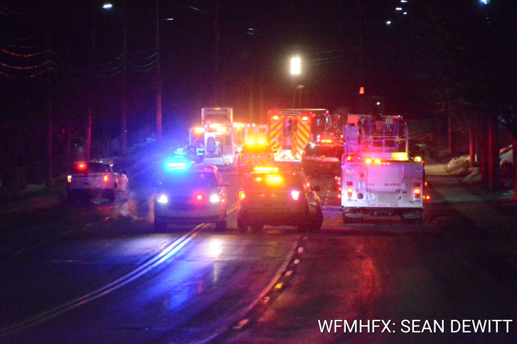 Emergency crews are on scene of a structure fire in the 100 block of Sackville Drive, currently closed to traffic.   No other details at this time  hfxtraffic
