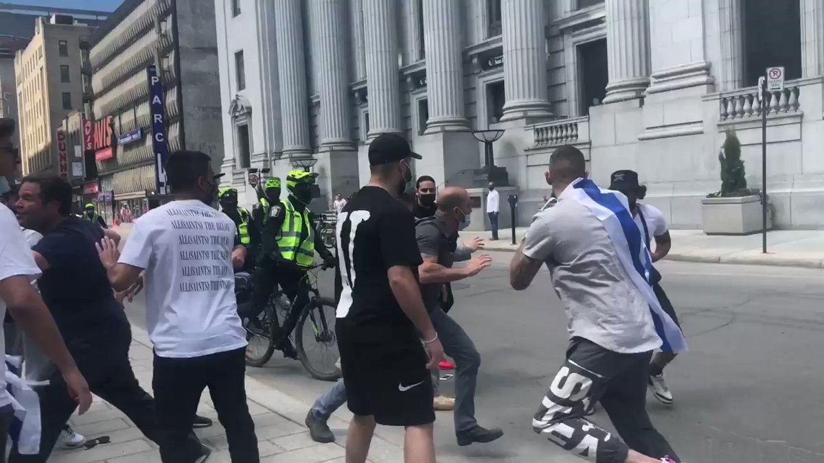 Fight breaks out between Palestine and Israel sides.  