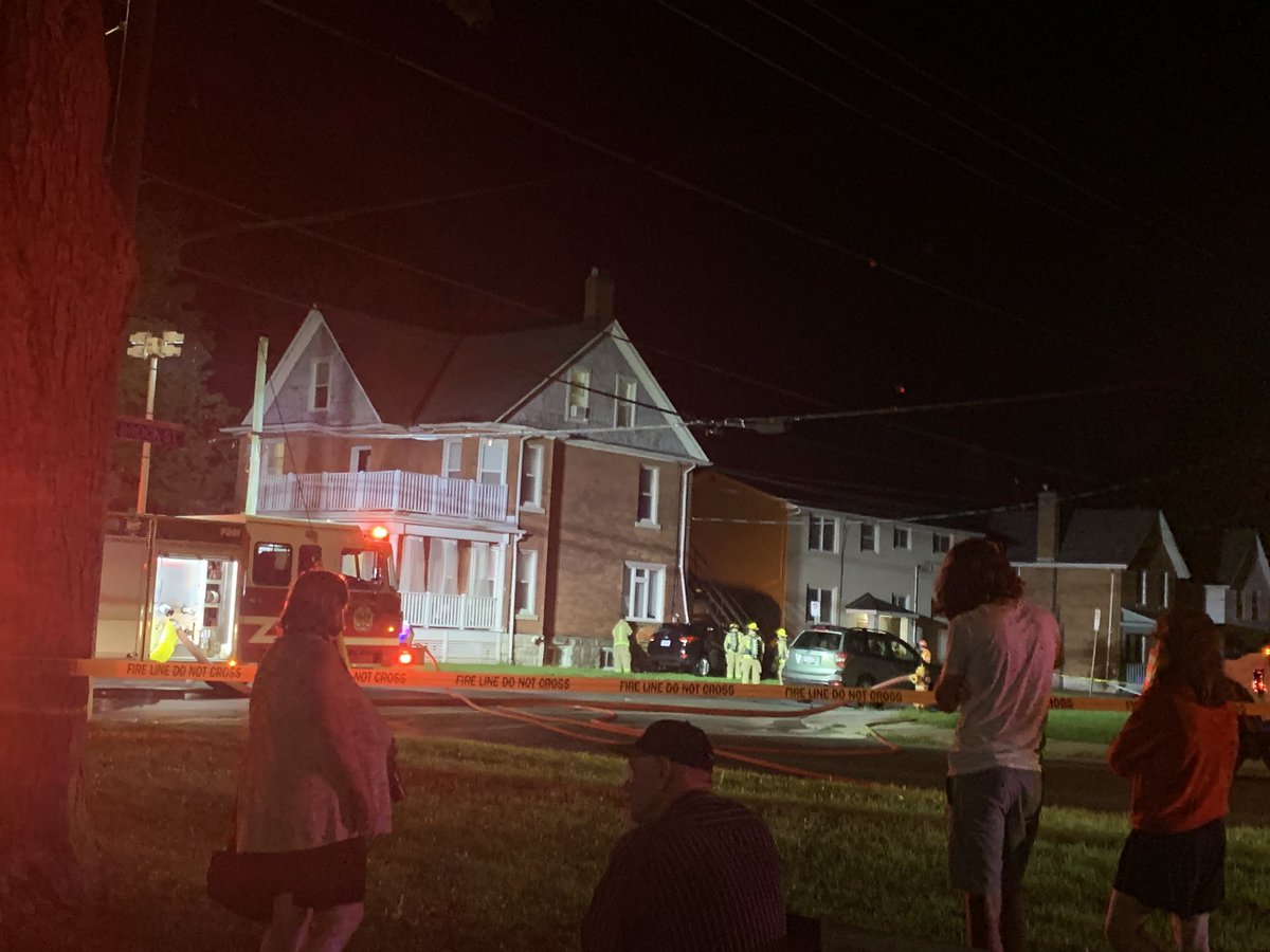 Emergency crew members are still responding to a car that has struck house on Brock and Albert street. The vehicle has apparently hit a natural gas line. Kingston Utilities is on the scene