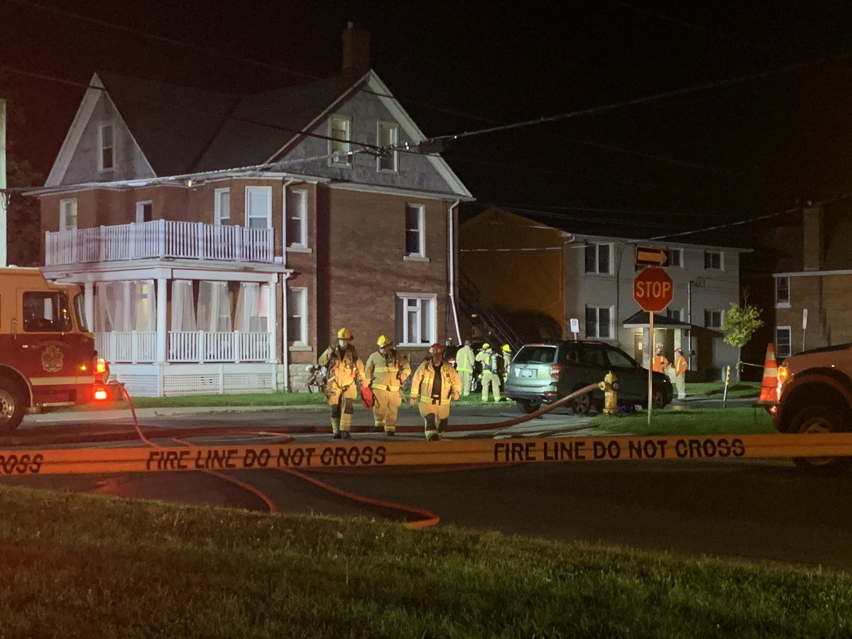 Emergency crew members are still responding to a car that has struck house on Brock and Albert street. The vehicle has apparently hit a natural gas line. Kingston Utilities is on the scene