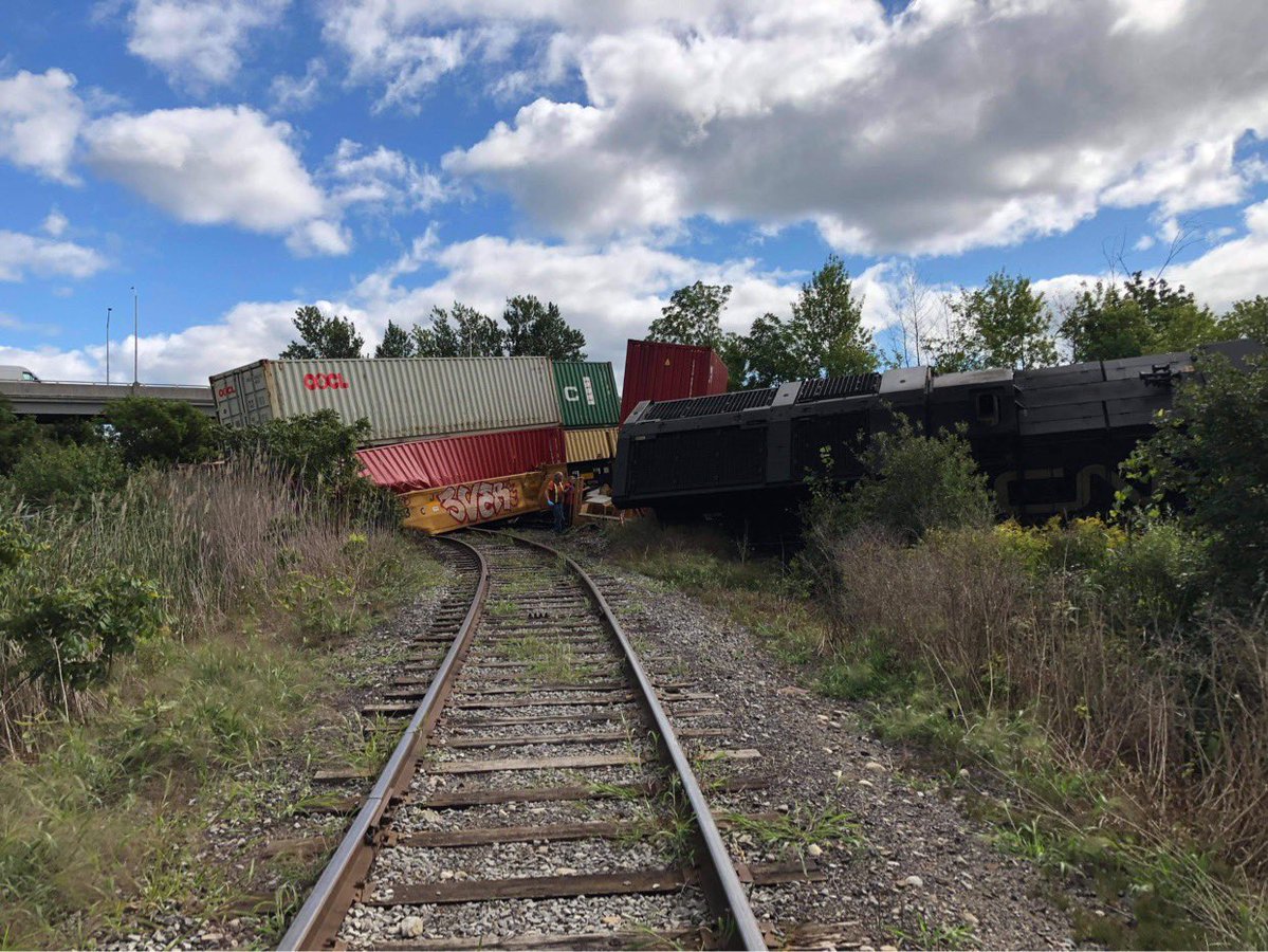 Train derailment in Prescott, Ont. No details as of yet as to what exactly happened but initial reports are they may have collided head on