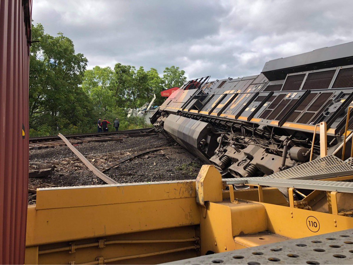 Train derailment in Prescott, Ont. No details as of yet as to what exactly happened but initial reports are they may have collided head on