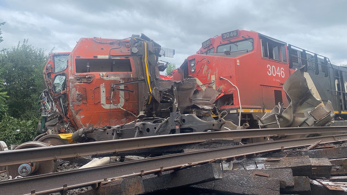 One person injured after freight trains collide near Prescott, Ont