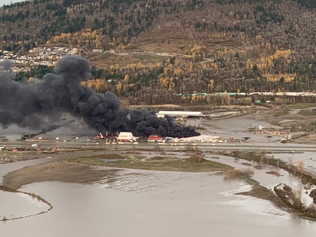 The fire is still very active within the area of Sumas Mt Road & North Parallel Road.  Abbotsford Fire Crews are on site and actively fighting the fire.  Air 1 provided an aerial overview a few minutes ago to the Abbotsford 