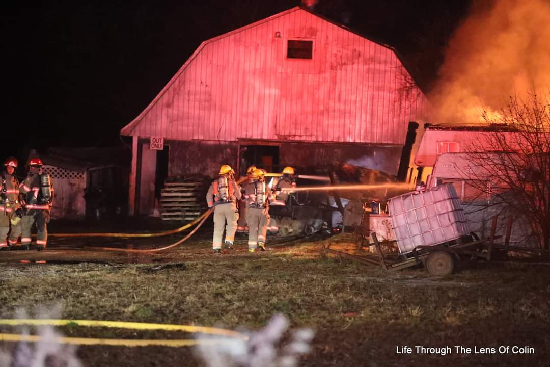 Clarington Emergency and Fire Services responded to a barn fire on Con 1 near Newtonville Rd.  Fire crews did a great job of getting the fire under control protecting any nearby exposures.  No injuries cause is not known at this time 