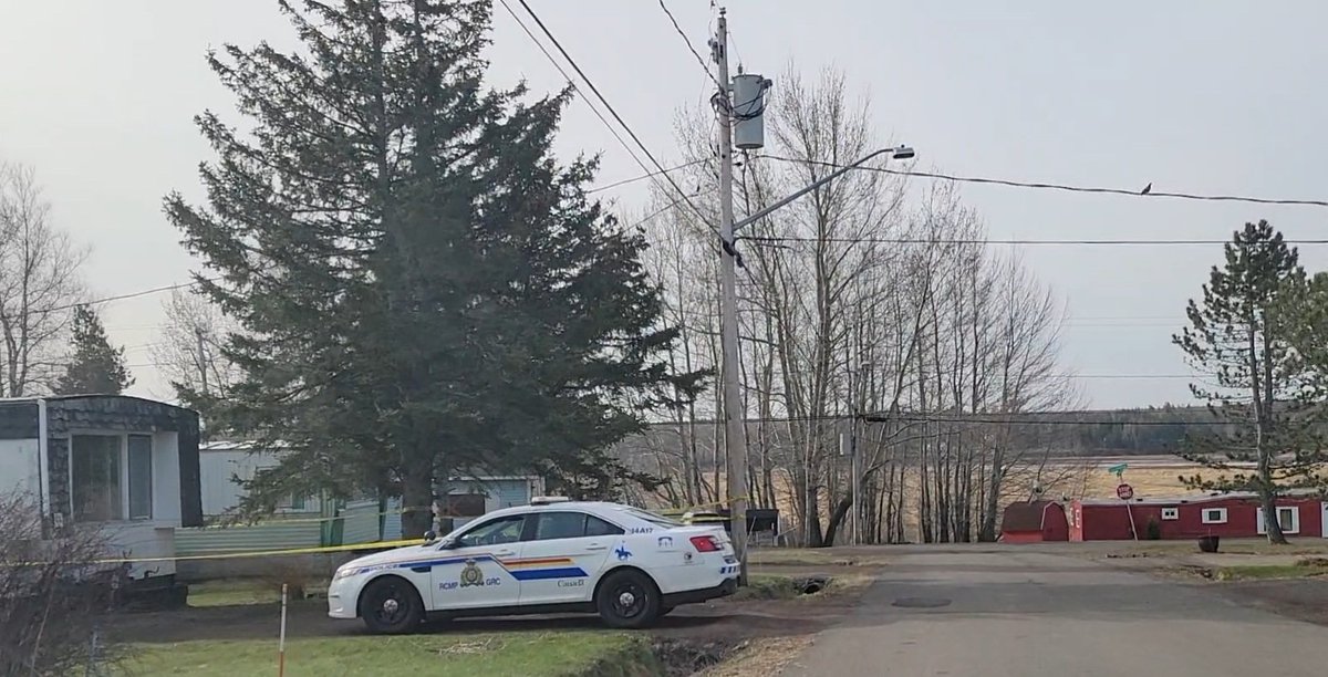 Police remain on scene of home on Nancy Street in Moncton this morning. Crime scene tape erected around a mobile home with police presence since early afternoon yesterday. Unconfirmed the police presence is related to an early morning shooting in the north end of the city