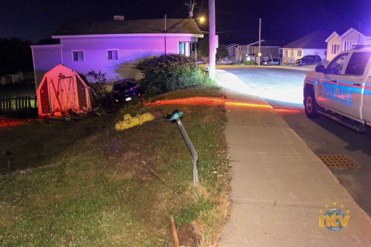 There were no injuries reported following a single-vehicle crash on Blackmarsh Road shortly before 3 a.m. The driver reportedly fled the scene on foot.  A fire hydrant was cracked off, and a shed nearly destroyed, before the car came to rest against a house