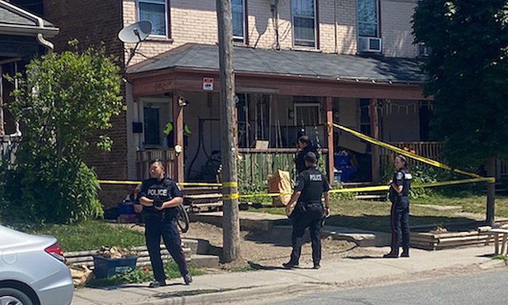 Peterborough Police are currently on the scene of a suspected shooting on Dalhousie Street