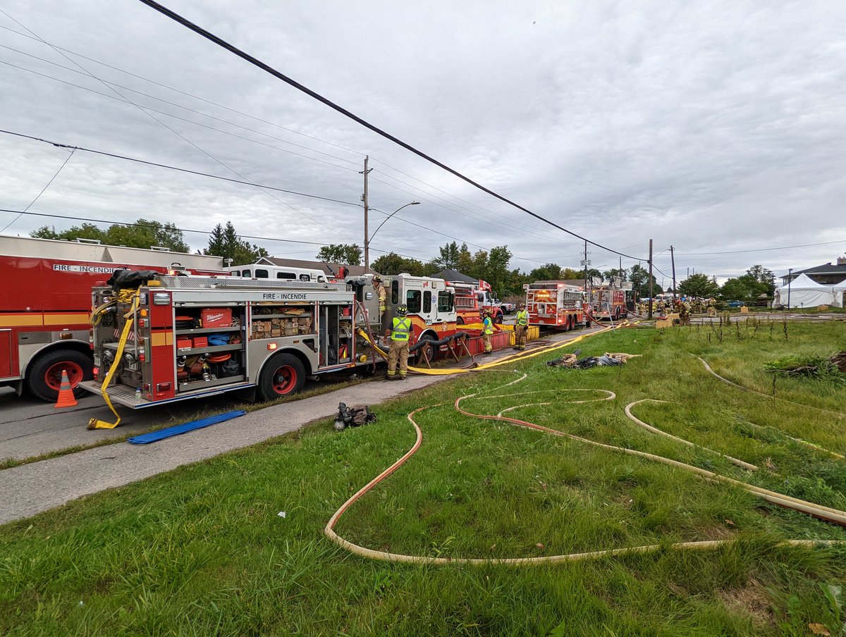 Ottawa Fire on scene of a 2-Alarm fire on Colonial RD in Village of Sarsfield. Fire is in a vacant school building. No injuries reported