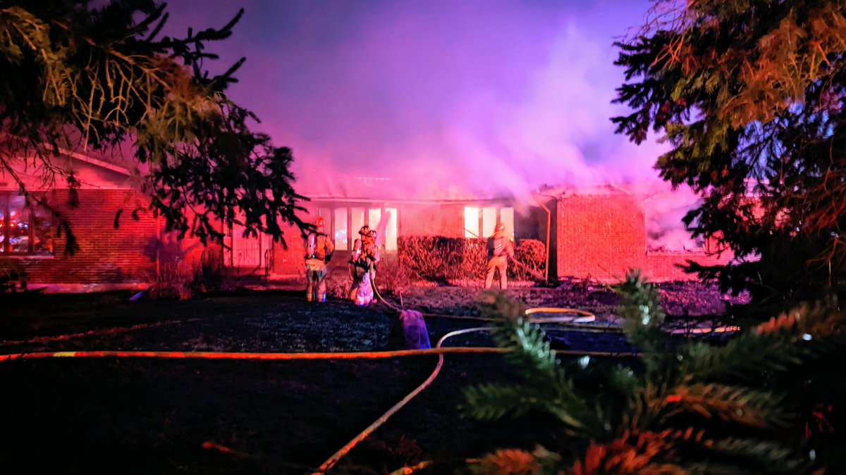 The second fire was Century Rd E at approx 02:15 where multiple 911 callers reported a fire in an attached garage of a home. The home was fully involved in smoke & flames upon arrival. A partial roof collapse caused a major hazard for Firefighters on scene