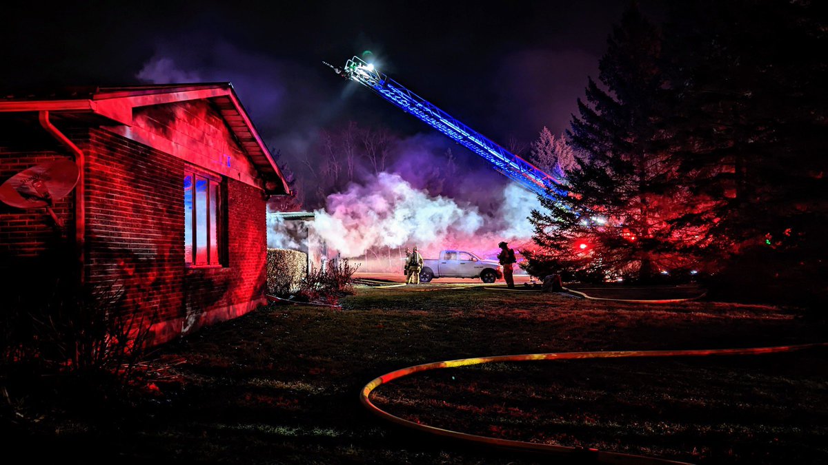 The second fire was Century Rd E at approx 02:15 where multiple 911 callers reported a fire in an attached garage of a home. The home was fully involved in smoke & flames upon arrival. A partial roof collapse caused a major hazard for Firefighters on scene