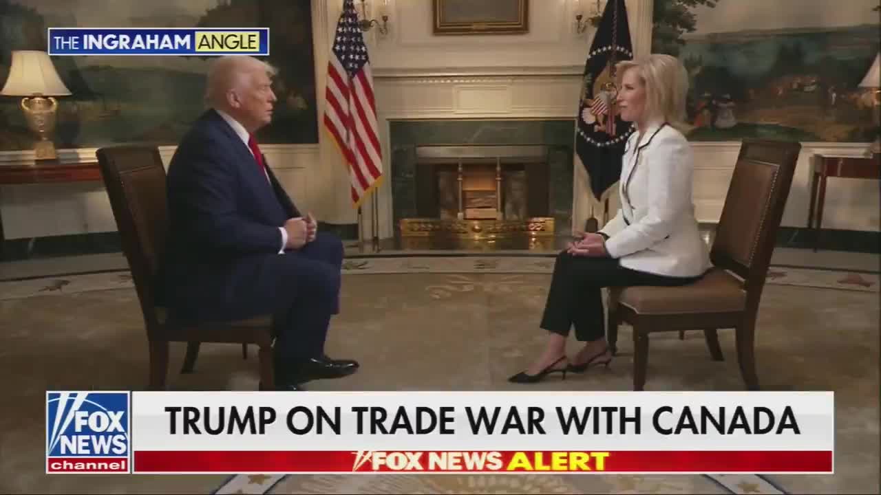 Ingraham: Sie gehen härter mit Kanada um als mit einigen unserer größten Gegner. Trump: Nur weil es unser 51. Bundesstaat sein soll. Kanada ist eines der übelsten Länder, mit denen man es zu tun hat.