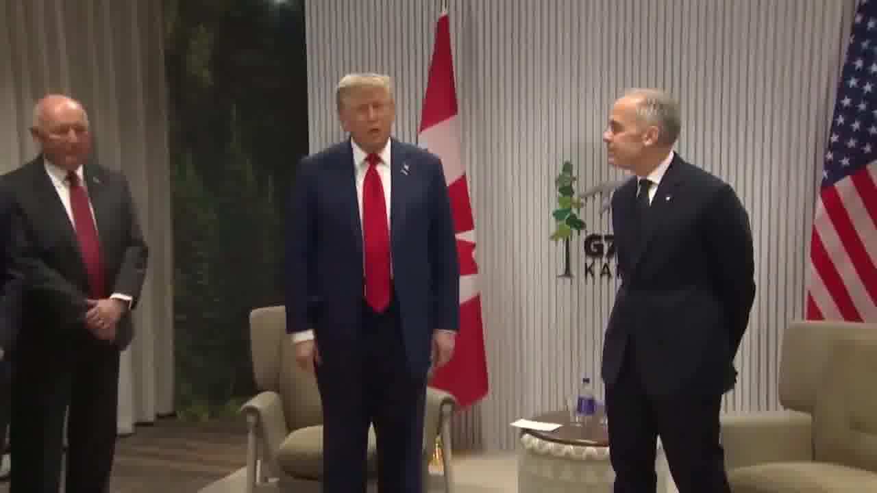 .@POTUS meets with Canadian Prime Minister @MarkJCarney at the G7 Summit: We've developed a very good relationship and we're going to be talking about trade and many other things.