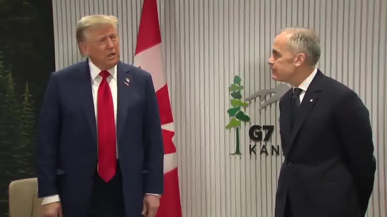 .@POTUS meets with Canadian Prime Minister @MarkJCarney at the G7 Summit: We've developed a very good relationship and we're going to be talking about trade and many other things.
