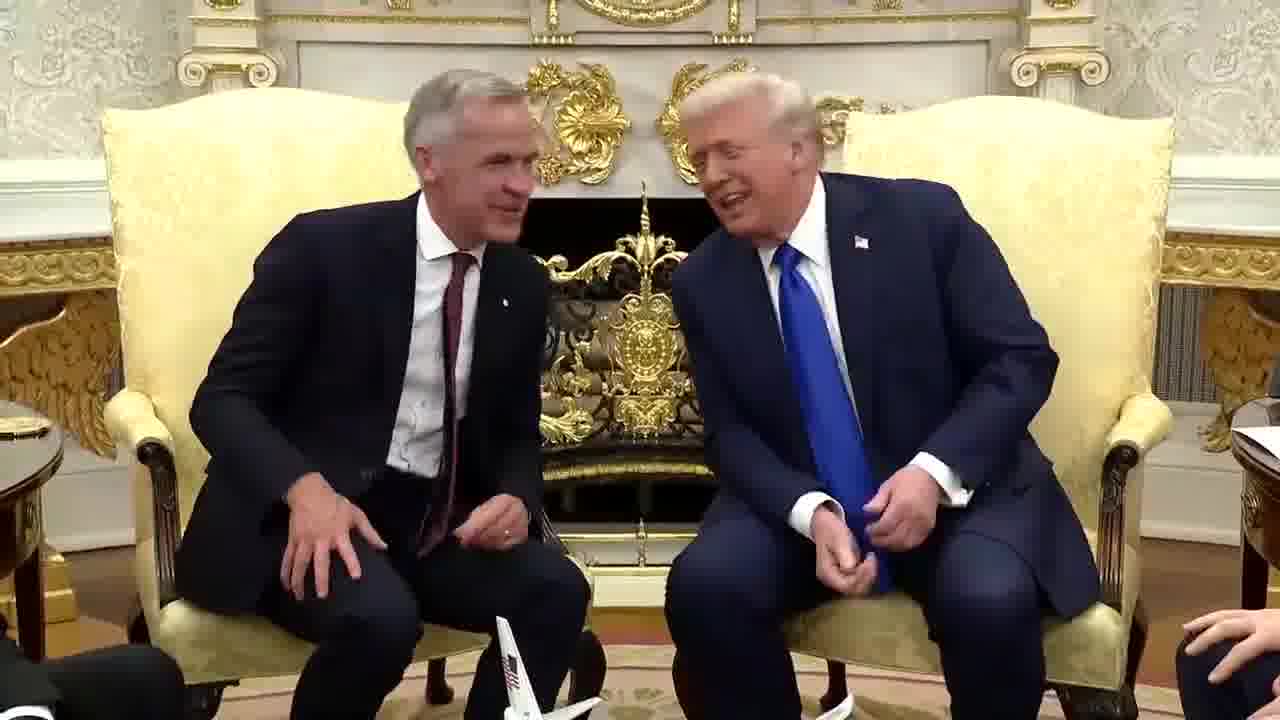 Question: You said Carney is a great man and you want to do a deal with Canada, then why aren't you? TRUMP: Because I want to be a great man too