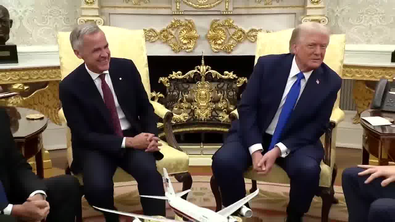 Question: You said Carney is a great man and you want to do a deal with Canada, then why aren't you? TRUMP: Because I want to be a great man too