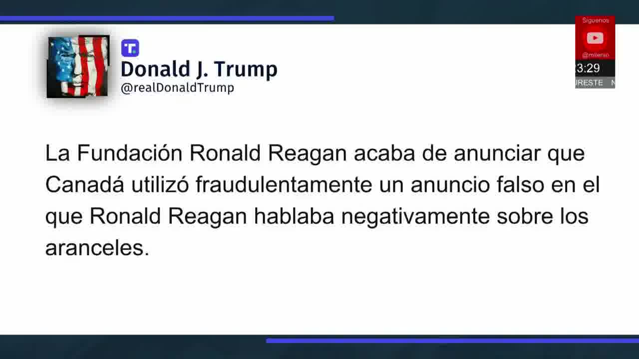President Donald Trump announced he will end all trade negotiations with Canada due to the recent airing of television ads protesting U.S. tariffs.
