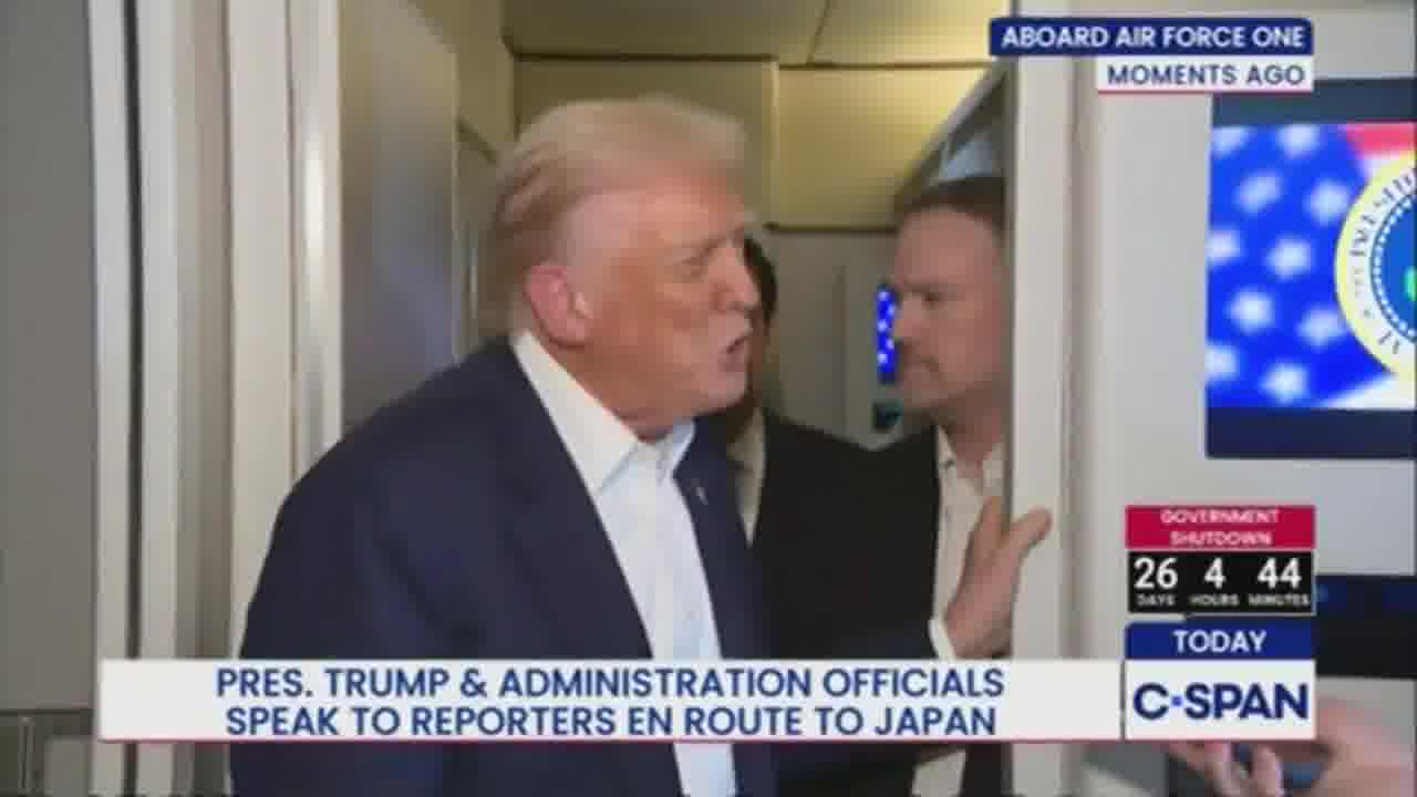 Reporter: That was an ad run by a provincial government in Canada. Trump: I don’t care. Reporter: Why are you mad at the federal government? Trump: Because whether it's provincial or Canada itself, they all knew exactly what the ad was. The prime minister knew, everybody knew